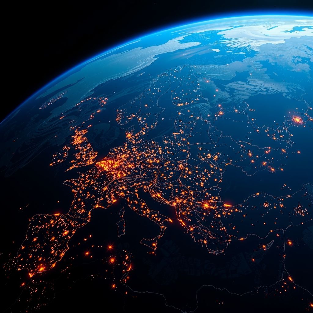 AI-generated Earth at night